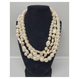 Faux Pearl 4 Strand Necklace