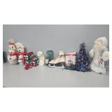 Ice skates, Christmas lights, santa, snow couple