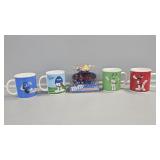 M&M Alarm clock, and coffee mugs