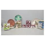 Christmas ornaments, cookie plates, nativity