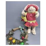 Standing Bunny , Wreath- leg comes loose