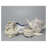 Vintage Ceramic Pitchers, Trinket Container,