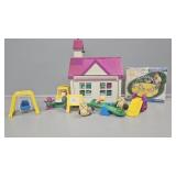 Barney School house, kids splash pool