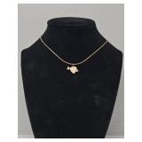 Gold Toned Necklace with Heart Pendant