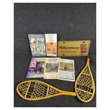 Tiny snow shoes, trapping guides, maps