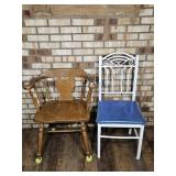 Wooden Arm Chair, Metal Chair