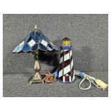 Blue Stained Glass Lamp, Stained Glass L