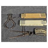 Darton Belt Buckle, Calipers, Wooden Folding