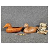 Duck Planter, Owl Figurines, Bottle Opener