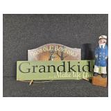 Boat Captain Wood Figurine, Wooden Grandkids