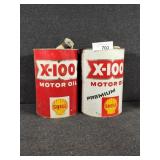 Shell metal oil cans (2)
