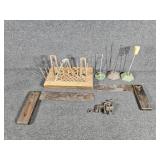 Small Vise Clamp, Nut Crackers, Plumb Squares