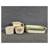 Enamel Coated Pans, Small Stoneware Dish, White