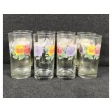Floral Corelle Drinking Glasses (8)