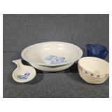 Pfaltzgraff Bowl and Spoon Rest, Hazel Atlas B