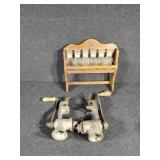 Grinders, glass bottles