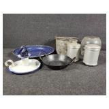 Enamel Coated Plate, Pot