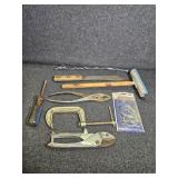 Tools, chain saw chain, squeegee