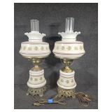 Floral Hurricane Lamps(2)