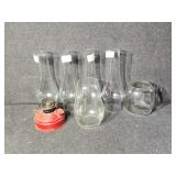 Oil lamp globes, wick