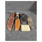 Knives, holders, compass