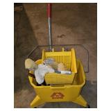 Mop bucket and rags
