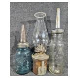 Ball Blue Jar with Oil Lid, Oil Lamp, Standard