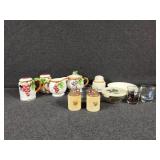Lefton Berry Harvest Sugar Creamer, and Salt and