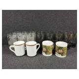Drinking Glasses (15) and Coffee Mugs (4)
