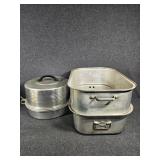 Metal Roasting Pan, Metal Dish with Lid