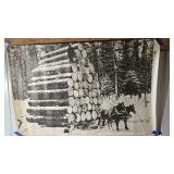 1893 logging poster for the world