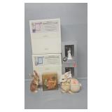 Baby photo cubes, wedding toppers, bunny figures