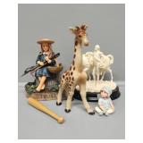 Figurines: Giraffe, Baby, Garden Lady
