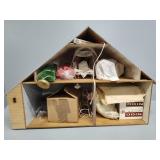 Vintage Dollhouse with Toys