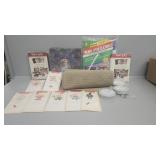 Shelf liner, cards, photo albums, lights