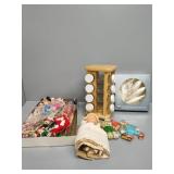 Spice Rake and Bottles, Glass Ornaments