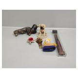 Dog Figurines, Hair Pick, Hand Fan