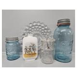 Blue Ball Jars, Ball Jar, Bubble Plate