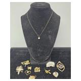 12K Gold Filled on Sterling Heart Pendant, 12K