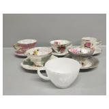 Floral Tea Cups and Saucer Plates