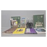 Sketch books, Gel Pens, foam paint brushes