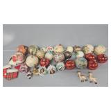 Christmas Ornaments vintage, metal tin