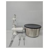 Meat Grinder, Stainless Steel Bowl with Lid