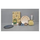 Spirit of 76 plate, printer paper, glass swan,