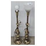 2 Gold Toned Table Lamps