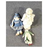 Porcelain Dolls, Stuffed Bunny Figure Skater