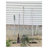 Rake, Hoe, Small Shovel
