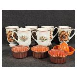 Floral Red Mugs, Juicer, Cupcake Forms