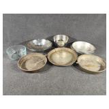 Metal Pie Pans, Metal Bowl, Glass Bowl