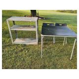 Metal Shelf, Card Table with 2 Chairs